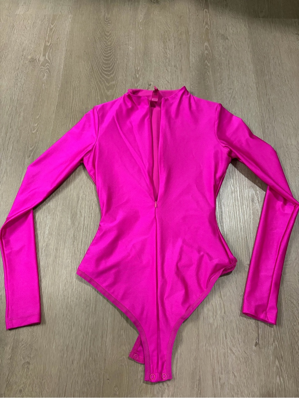 SKIMS Vibrant Fuchsia Long Sleeve Bodysuit